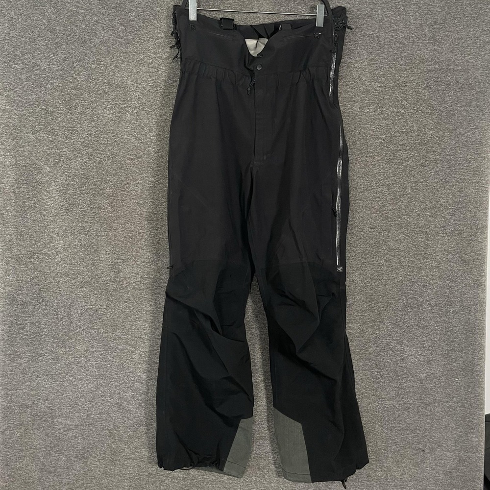 Arc'teryx Gore-Tex Bib Ski Snow Pants Mens Medium Black Waterproof Zip Pockets